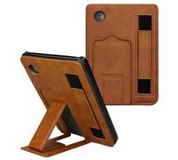 kwmobile Funda para e-Reader Kobo Clara 2E Case - Carcasa para E-Book con Soporte Magnético Plegable y Cinta de Mano - marrón Claro