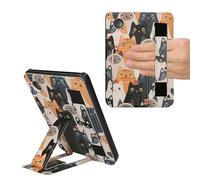 kwmobile Funda para e-Reader Kobo Clara 2E Case - Carcasa para E-Book con Soporte Magnético y Cinta de Mano y Cierre Magnético - Gatitos