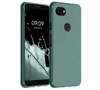 kwmobile Funda para Google Pixel 3a Carcasa - Ultrafina de TPU y Silicona con Bordes elevados anticaídas - Azul Verdoso