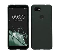 kwmobile Funda para Google Pixel 3a Carcasa - Ultrafina de TPU y Silicona con Bordes elevados anticaídas - Verde Musgo