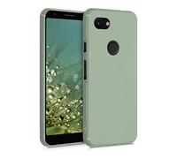 kwmobile Funda para Google Pixel 3a Carcasa - Ultrafina de TPU y Silicona con Bordes elevados anticaídas - Gris Verdoso