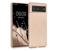 kwmobile Funda para Google Pixel 6 Carcasa - Case TPU y Silicona Ultrafino - Antigolpes con Bordes elevados - Apto Carga inalámbrica - Oro Metalizado
