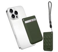 kwmobile Funda para Grabadora de Voz IA - Funda Compatible con PLAUD Note AI Voice Recoder - con Ventosas para Pegarlo al Móvil Tablet Portátil - Verde Oscuro