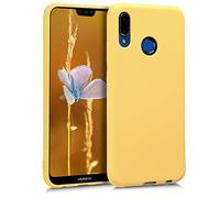 kwmobile Funda para Huawei P20 Lite Carcasa - Ultrafina de TPU y Silicona con Bordes elevados anticaídas - Amarillo Mate