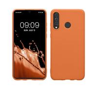 kwmobile Funda para Huawei P30 Lite Carcasa - Ultrafina de TPU y Silicona con Bordes elevados anticaídas - Albaricoque cálido