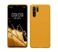 kwmobile Funda para Huawei P30 Pro Carcasa - Ultrafina de TPU y Silicona con Bordes elevados anticaídas - Amarillo Miel