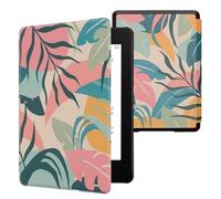 kwmobile Funda para Kindle Paperwhite 11ª Generación - Funda con Tapa y Cierre Magnético de Cuero Sintético para E-Book - Jungla Tropical
