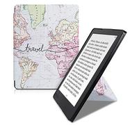 kwmobile Funda para Kobo Aura H2O Edition 2 - Funda Plegable para Lector electrónico en Negro/Multicolor - Mapa Mundial