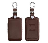 kwmobile Funda para Llave de Coche Compatible con Renault - Carcasa de Cuero Delgada para Mando de Coches - marrón Oscuro