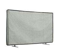 kwmobile Funda para Monitor 32" TV - Protector Antipolvo y antihuellas de Lino para Pantalla de TV - Gris Claro