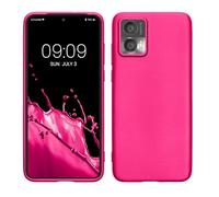 kwmobile Funda para Motorola Edge 30 Neo Carcasa - Case TPU y Silicona Ultrafino - Antigolpes con Bordes elevados - Apto Carga inalámbrica - Fucsia Metalizado