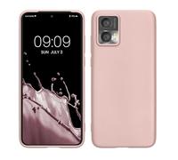 kwmobile Funda para Motorola Edge 30 Neo Carcasa - Case TPU y Silicona Ultrafino - Antigolpes con Bordes elevados - Apto Carga inalámbrica - Oro Rosa Metalizado