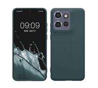 kwmobile Funda para Motorola Edge 60 Neo/Edge 50 Neo/ThinkPhone 25 Carcasa - Ultrafina de TPU y Silicona con Bordes elevados anticaídas - Pizarra Oscura