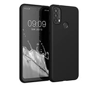 kwmobile Funda para Motorola Moto E40 Carcasa - Ultrafina de TPU y Silicona con Bordes elevados anticaídas - Negro Mate