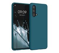 kwmobile Funda para OnePlus Nord CE 5G Carcasa - Ultrafina de TPU y Silicona con Bordes elevados anticaídas - petróleo