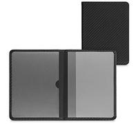 kwmobile Funda para permiso de circulación coche de cuero sintético - 10.5 x 14.8 CM - de carbono negro