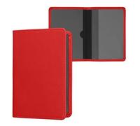 kwmobile Funda para permiso de circulación coche de cuero sintético - Con espacio para tarjetas 9.2 x 13 CM doblado - coral neón