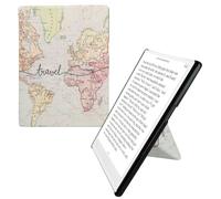 kwmobile Funda para Pocketbook InkPad One - Funda Plegable para Lector electrónico en Negro/Multicolor - Mapa Mundial