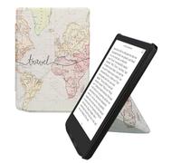 kwmobile Funda para Pocketbook Verse/Verse Lite/Verse Pro/Color/Vivlio Light/Light HD - Funda Plegable para Lector electrónico en Negro/Multicolor - Mapa Mundial