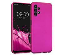 kwmobile Funda para Samsung Galaxy A13 4G Carcasa - Case TPU y Silicona Ultrafino - Antigolpes con Bordes elevados - Apto Carga inalámbrica - Fucsia Metalizado