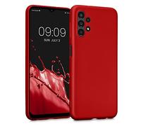 kwmobile Funda para Samsung Galaxy A13 4G Carcasa - Case TPU y Silicona Ultrafino - Antigolpes con Bordes elevados - Apto Carga inalámbrica - Rojo Oscuro Metalizado