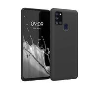 kwmobile Funda para Samsung Galaxy A21s Carcasa - Ultrafina de TPU y Silicona con Bordes elevados anticaídas - Negro Mate