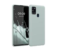 kwmobile Funda para Samsung Galaxy A21s Carcasa - Ultrafina de TPU y Silicona con Bordes elevados anticaídas - Menta Cool