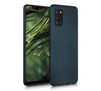 kwmobile Funda para Samsung Galaxy A31 Carcasa - Case TPU y Silicona Ultrafino - Antigolpes con Bordes elevados - Apto Carga inalámbrica - petróleo Metalizado