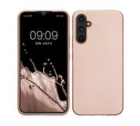 kwmobile Funda para Samsung Galaxy A34 5G Carcasa - Case TPU y Silicona Ultrafino - Antigolpes con Bordes elevados - Apto Carga inalámbrica - Oro Rosa Metalizado