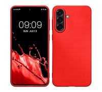 kwmobile Funda para Samsung Galaxy A36 5G Carcasa - Case TPU y Silicona Ultrafino - Antigolpes con Bordes elevados - Apto Carga inalámbrica - Rojo Oscuro Metalizado