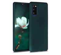 kwmobile Funda para Samsung Galaxy A41 Carcasa - Case TPU y Silicona Ultrafino - Antigolpes con Bordes elevados - Apto Carga inalámbrica - petróleo Metalizado