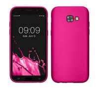 kwmobile Funda para Samsung Galaxy A5 (2017) Carcasa - Case TPU y Silicona Ultrafino - Antigolpes con Bordes elevados - Apto Carga inalámbrica - Fucsia Metalizado