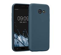 kwmobile Funda para Samsung Galaxy A5 (2017) Carcasa - Ultrafina de TPU y Silicona con Bordes elevados anticaídas - Azul Marino