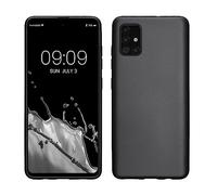 kwmobile Funda para Samsung Galaxy A51 Carcasa - Case TPU y Silicona Ultrafino - Antigolpes con Bordes elevados - Apto Carga inalámbrica - Gris Metalizado