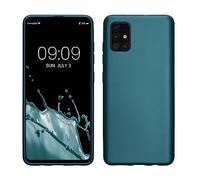 kwmobile Funda para Samsung Galaxy A51 Carcasa - Case TPU y Silicona Ultrafino - Antigolpes con Bordes elevados - Apto Carga inalámbrica - Azul metálico