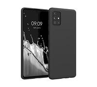 Funda kwmobile compatible con Samsung Galaxy A51 - Carcasa protectora de silicona TPU suave y fina - Negro mate