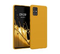 kwmobile Funda para Samsung Galaxy A51 Carcasa - Ultrafina de TPU y Silicona con Bordes elevados anticaídas - Amarillo Miel