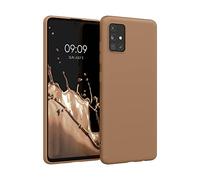 kwmobile Funda para Samsung Galaxy A51 Carcasa - Ultrafina de TPU y Silicona con Bordes elevados anticaídas - café Capuchino