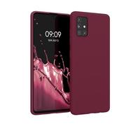 kwmobile Funda para Samsung Galaxy A51 Carcasa - Ultrafina de TPU y Silicona con Bordes elevados anticaídas - Magenta Oscuro