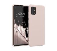 kwmobile Funda para Samsung Galaxy A51 Carcasa - Ultrafina de TPU y Silicona con Bordes elevados anticaídas - Beige Rosa Claro
