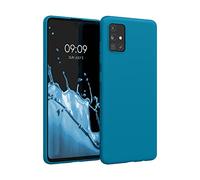 kwmobile Funda para Samsung Galaxy A51 Carcasa - Ultrafina de TPU y Silicona con Bordes elevados anticaídas - Azul océano