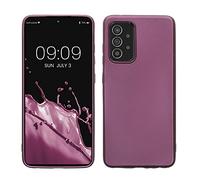 kwmobile Funda para Samsung Galaxy A52 / A52 5G / A52s 5G Carcasa - Case TPU y Silicona Ultrafino - Antigolpes con Bordes elevados - Apto Carga inalámbrica - Lavanda Metalizado