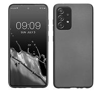 kwmobile Funda para Samsung Galaxy A52 / A52 5G / A52s 5G Carcasa - Case TPU y Silicona Ultrafino - Antigolpes con Bordes elevados - Apto Carga inalámbrica - Gris Metalizado