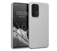 kwmobile Funda para Samsung Galaxy A53 5G Carcasa - Case TPU y Silicona Ultrafino - Antigolpes con Bordes elevados - Apto Carga inalámbrica - Plata Metalizado