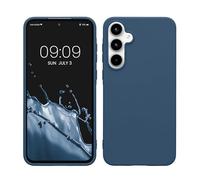 kwmobile Funda para Samsung Galaxy A55 5G Carcasa - Ultrafina de TPU y Silicona con Bordes elevados anticaídas - Azul Marino