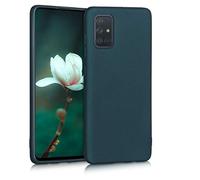 kwmobile Funda para Samsung Galaxy A71 Carcasa - Case TPU y Silicona Ultrafino - Antigolpes con Bordes elevados - Apto Carga inalámbrica - petróleo Metalizado