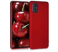 kwmobile Funda para Samsung Galaxy A71 Carcasa - Case TPU y Silicona Ultrafino - Antigolpes con Bordes elevados - Apto Carga inalámbrica - Rojo Oscuro Metalizado