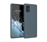 kwmobile Funda para Samsung Galaxy A71 Carcasa - Ultrafina de TPU y Silicona con Bordes elevados anticaídas - Pizarra Oscura