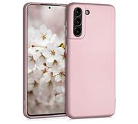 kwmobile Funda para Samsung Galaxy S21 Carcasa - Case TPU y Silicona Ultrafino - Antigolpes con Bordes elevados - Apto Carga inalámbrica - Oro Rosa Metalizado