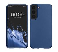 kwmobile Funda para Samsung Galaxy S22 Carcasa - Case TPU y Silicona Ultrafino - Antigolpes con Bordes elevados - Apto Carga inalámbrica - Azul Oscuro Metalizado